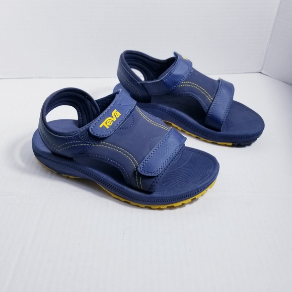 TEVA BOY'S BLUE AND YELLOW SANDALS SIZE 2 - Picture 1 of 9